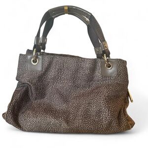 Bourbonese Pebble Nylon Top Handle Tote